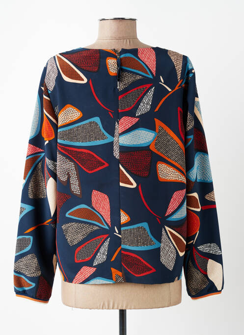 Blouse imprimé fleurs manches longues bleu DIANE LAURY femme
