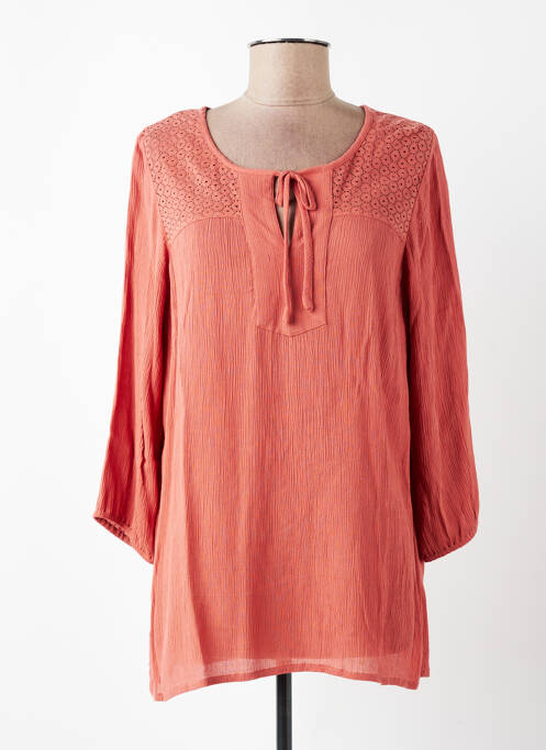 Tunique manches longues tissage crêpe rose IMITZ femme