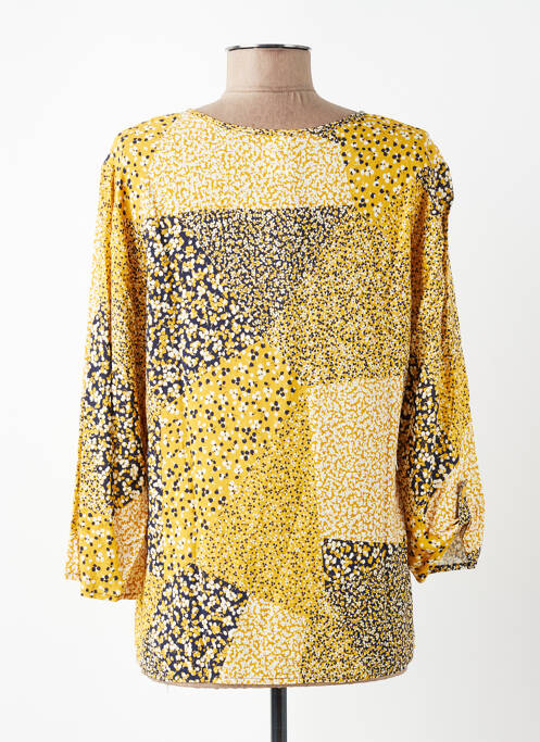 Blouse imprimé fleurs manches longues jaune GEVANA femme