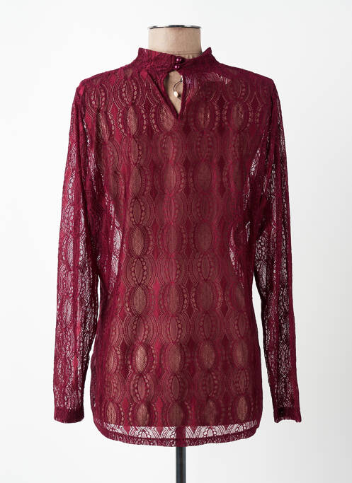 Top coupe cintrée manches longues rouge IMITZ femme