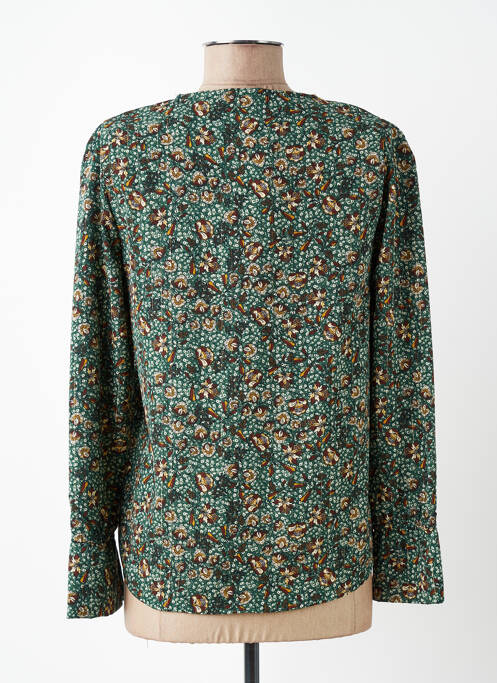Blouse imprimé fleurs manches longues vert C'EST BEAU LA VIE femme
