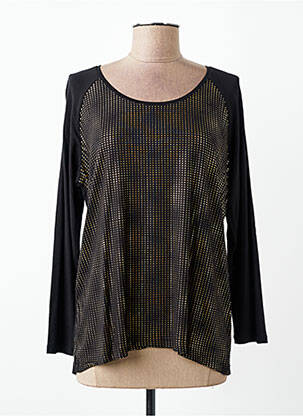 Top stretch manches longues noir C'EST BEAU LA VIE femme