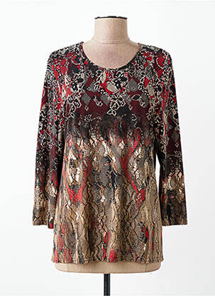 T-shirt manches 3/4 manches 3/4 rouge GEVANA femme
