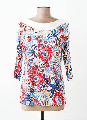 T-shirt manches 3/4 manches 3/4 bleu FRANCE RIVOIRE femme