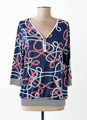 Top stretch manches 3/4 bleu TELMAIL femme