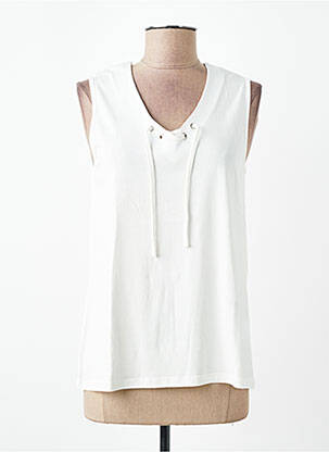 Débardeur col v sans manche beige DIANE LAURY femme