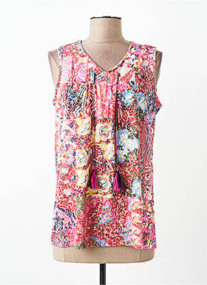 Top coupe fluide sans manche rouge GRIFFON femme