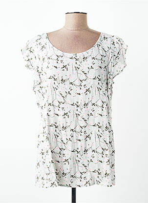 Blouse imprimé fleurs manches courtes gris IMITZ femme