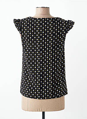 Blouse tissage popeline manches courtes noir C'EST BEAU LA VIE femme