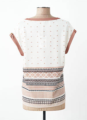Blouse légère et transparente manches courtes beige DIANE LAURY femme