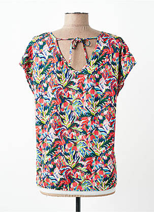 Blouse manches courtes manches courtes rouge C'EST BEAU LA VIE femme