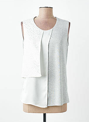Top stretch sans manche argent MERI & ESCA femme