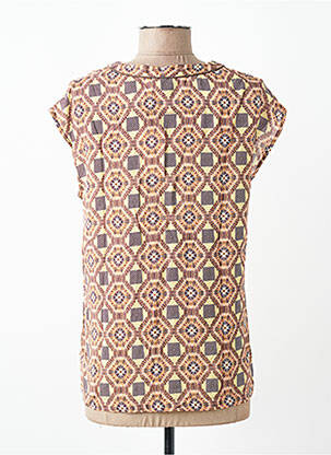 Blouse manches courtes manches courtes marron C'EST BEAU LA VIE femme