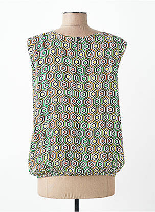 Blouse fermeture boutonnée au dos sans manche vert TELMAIL femme