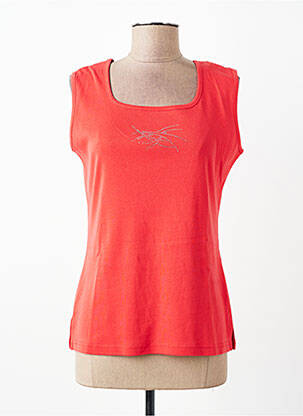 Débardeur stretch sans manche rouge I.ODENA femme