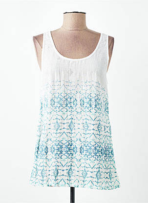 Top imprimé fantaisie sans manche bleu IMITZ femme