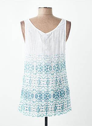 Top imprimé fantaisie sans manche bleu IMITZ femme