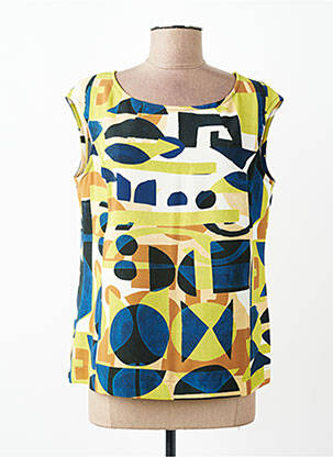 Top tissage crêpe manches courtes vert TELMAIL femme