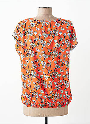 Blouse imprimé fleurs manches courtes orange TELMAIL femme