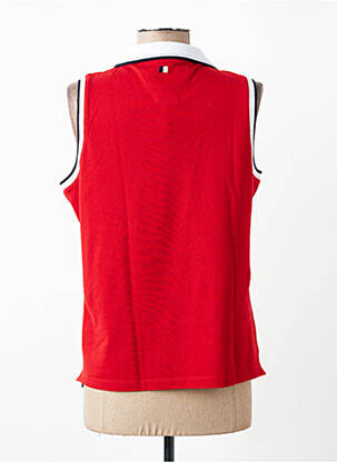 Polo broderie sans manche rouge DELAHAYE femme