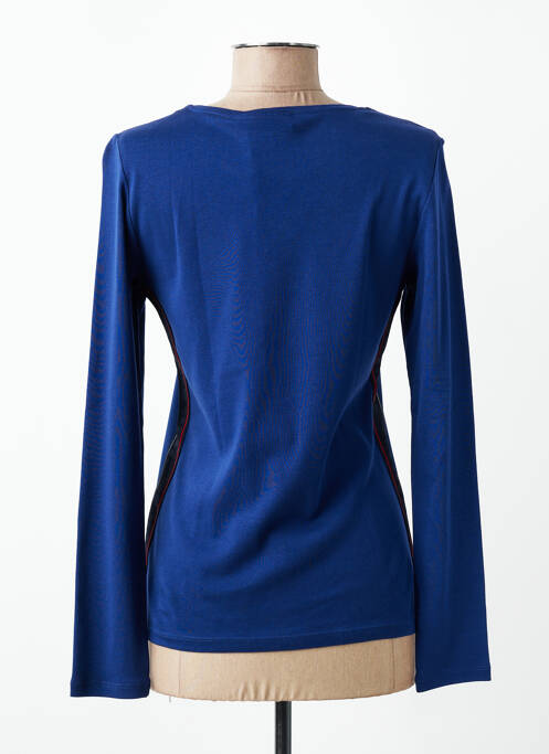 T-shirt sérigraphie manches longues bleu DELAHAYE femme