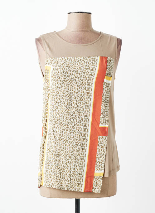 Top stretch sans manche marron DIANE LAURY femme