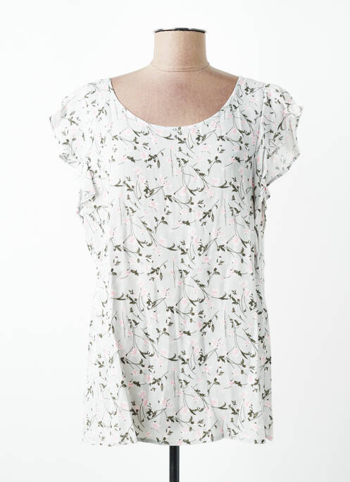 Blouse imprimé fleurs manches courtes gris IMITZ femme