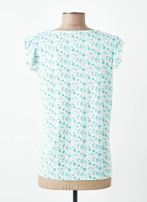 T-shirt col v manches courtes vert C'EST BEAU LA VIE femme