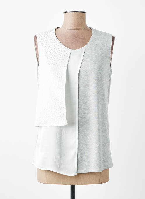 Top stretch sans manche argent MERI & ESCA femme