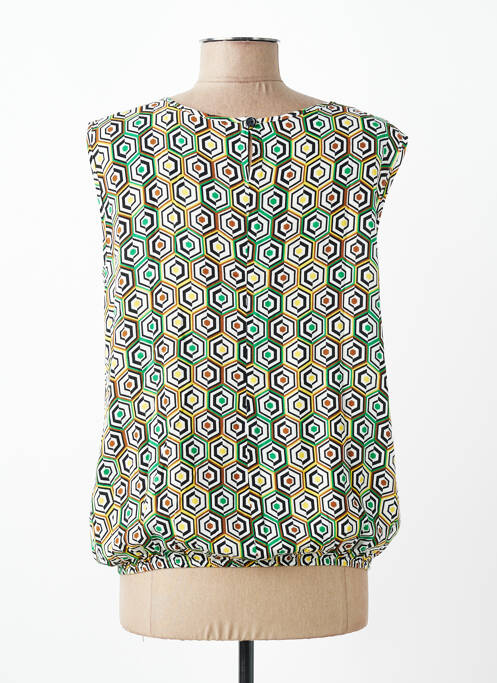 Blouse fermeture boutonnée au dos sans manche vert TELMAIL femme
