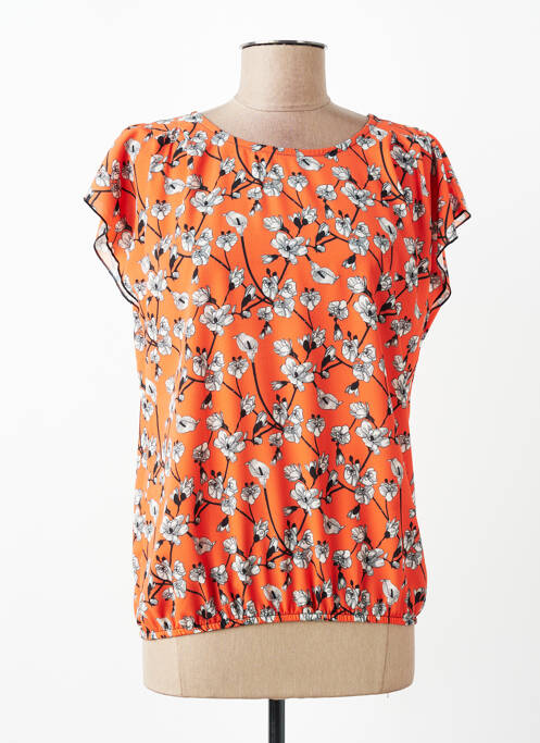 Blouse imprimé fleurs manches courtes orange TELMAIL femme