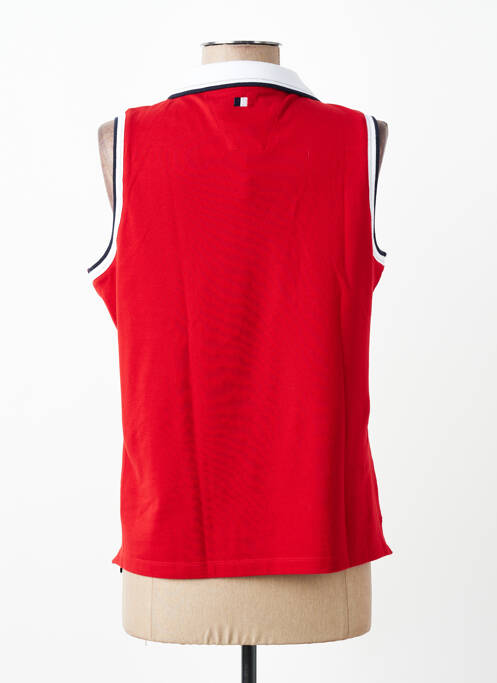 Polo broderie sans manche rouge DELAHAYE femme