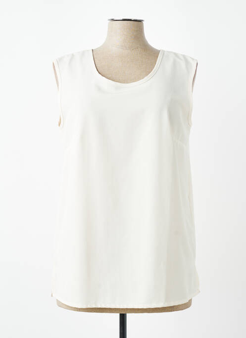 Top coupe fluide sans manche beige VALMODE femme