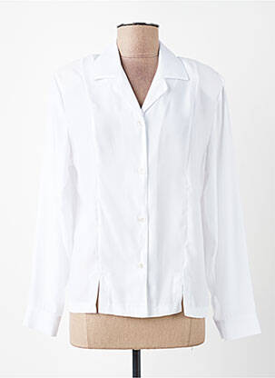 Chemisier coupe cintrée manches longues blanc PLURIELLES femme