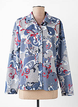 Chemisier coupe cintrée manches longues bleu GRIFFON femme