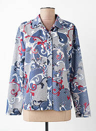 Chemisier coupe cintrée manches longues bleu GRIFFON femme