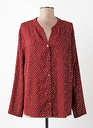 Chemisier tissage crêpe manches longues rouge GRIFFON femme