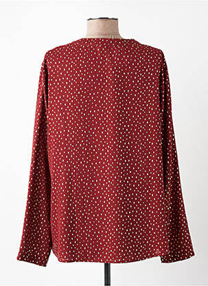 Chemisier tissage crêpe manches longues rouge GRIFFON femme