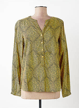Blouse tissage popeline manches longues jaune JENSEN femme