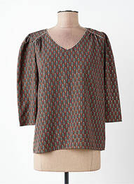 Blouse imprimé fantaisie manches 3/4 noir C'EST BEAU LA VIE femme