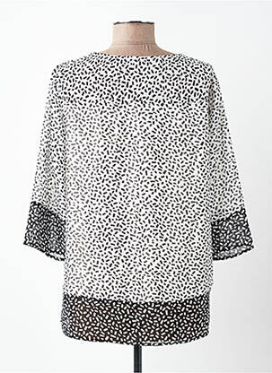 Blouse tissage popeline manches 3/4 blanc PLURIELLES femme