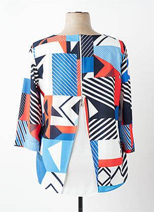 Blouse col rond manches 3/4 bleu DIANE LAURY femme
