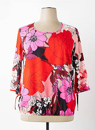 Top tissage crêpe manches 3/4 rose TELMAIL femme