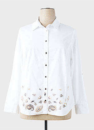 Chemisier imprimé fantaisie manches longues blanc MERI & ESCA femme