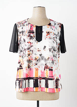 T-shirt imprimé fantaisie manches courtes noir PLURIELLES femme