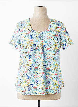 T-shirt imprimé fantaisie manches courtes bleu PLURIELLES femme
