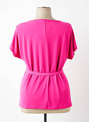 Top tissage crêpe manches courtes rose TELMAIL femme