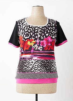 T-shirt imprimé fantaisie manches courtes noir TELMAIL femme