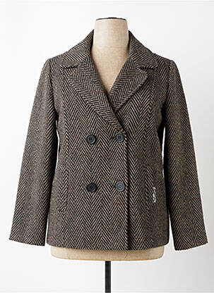 Manteau court coupe droite sans capuche noir CONCEPT K femme