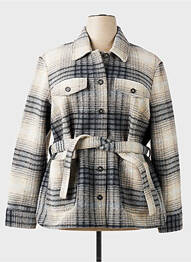 Manteau court fermeture boutonnée sur le devant sans capuche gris DIANE LAURY femme